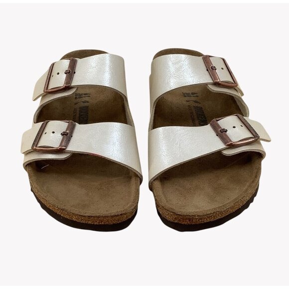 Birkenstock Shoes - Birkenstock Womens Arizona Graceful Birko-Flor Slide Leather Sandals Size 41 EU